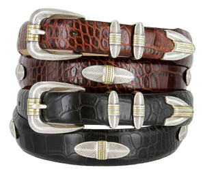1793 Genuine Full-Grain Cowhide Leather Designer Dress Conchos Belt (24/29) Taper 1793 Genuine Full-Grain Cowhide Leather Designer Dress Conchos Belt (24/29) Taper