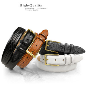 6162 Solid Brass Buckle Genuine Full-Grain Cowhide Leather Dress Belt 1-1/8"(30mm) Wide 6162 Solid Brass Buckle Genuine Full-Grain Cowhide Leather Dress Belt 1-1/8"(30mm) Wide