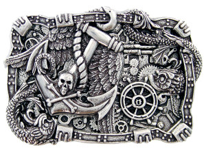 HA2342 Antique Silver Boat Anchor Rudder Skull Punk Engraved Belt Buckle HA2342 Antique Silver Boat Anchor Rudder Skull Punk Engraved Belt Buckle