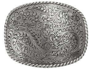 HA0359 Western Antique Floral Engraved Rope Edge Design Belt Buckle HA0359 Western Antique Floral Engraved Rope Edge Design Belt Buckle