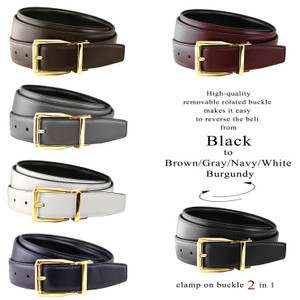 4010G Classic Gold Buckle Reversible Belt Genuine Leather Dress Casual Belt 1-1/8"(30mm) Wide 4010G Classic Gold Buckle Reversible Belt Genuine Leather Dress Casual Belt 1-1/8"(30mm) Wide