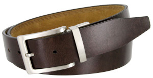 31094 Designer Genuine Leather Reversible Suede Tan Smooth Brown 1-1/2" Wide - MADE IN U.S.A.