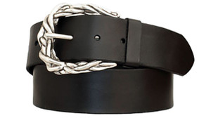 3895 Intertwined Knot Full Grain Casual Leather Belt 1-1/2"(38mm) Wide