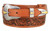 4642 Western Ranger Style Gold/Silver Floral Embossed Full Grain Leather Belt (25/38)