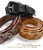 251813 Genuine Leather One Piece Full Leather Hand Lacing Braided Belt 1" Wide