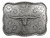 H8143S Western Antique Silver Texas Longhorn Steer Head Belt Buckle