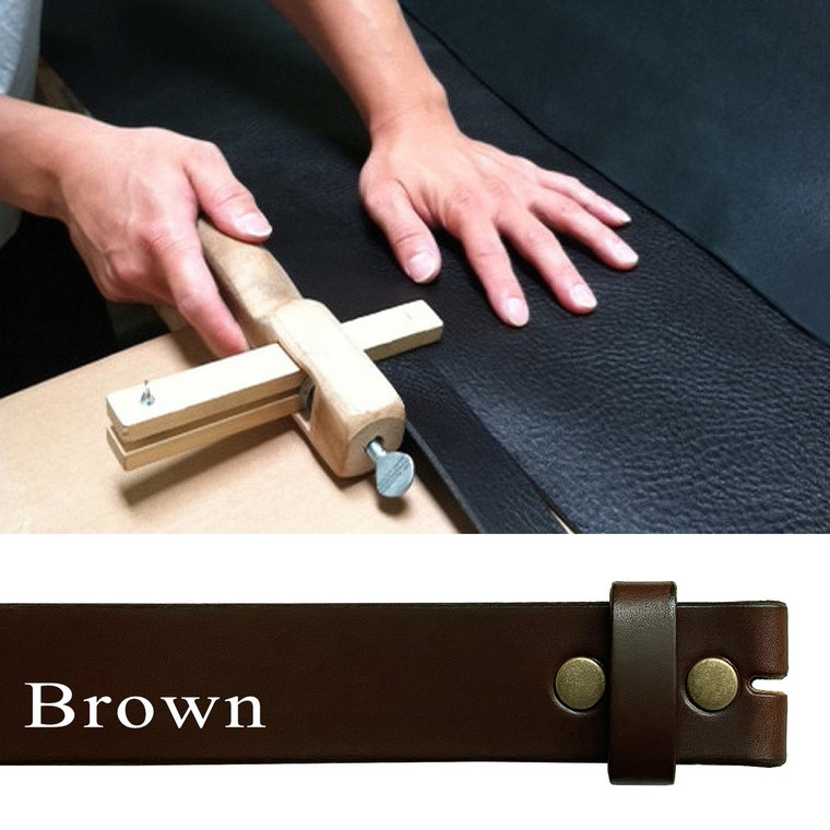 5000 Cowhide Leather Belt Strap Make Your Own Width or Size Made in U.S.A - Brown (Size 30"~36")