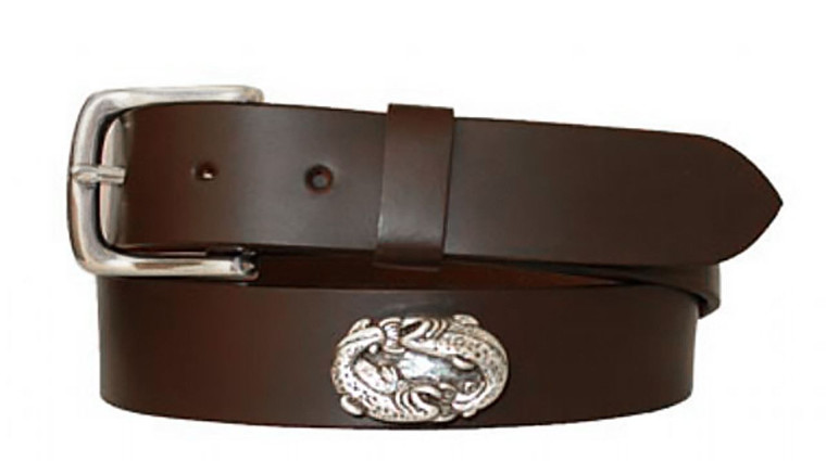 2890 Two Fish Genuine Full Grain Leather Casual Dress Belt 1-1/4"(32mm) Wide