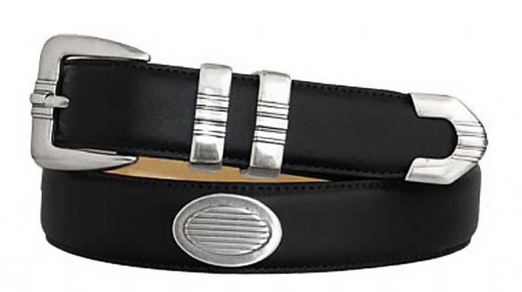 3333 Silver Stripes Italian Calfskin Genuine Leather Designer Dress Belt 1-1/8"(30mm) Wide