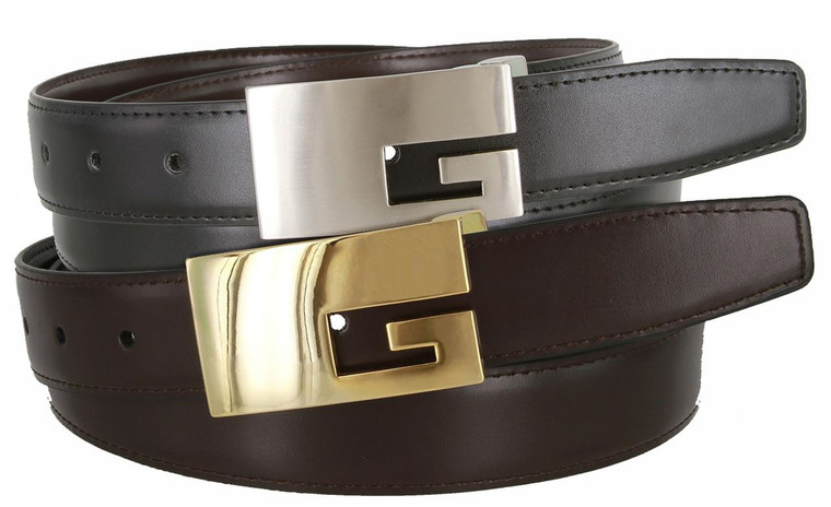 1847 Reversible Genuine Leather Dress Belt 1-1/8"(30mm) Wide