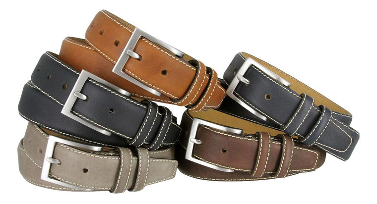 BS0111 Classic Office Career Genuine Leather Casual Dress Belt 1-3/8"(35mm) Wide