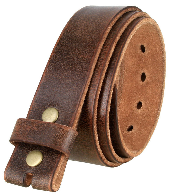 3840002 One Piece Genuine Full Grain Vintage Distressed Leather Belt Strap 1-1/2"(38mm) Wide