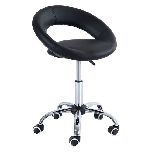 Black Saddle Adjustable Hydraulic Rolling Swivel Massage Salon Stool Chair Q280-AOBL0696