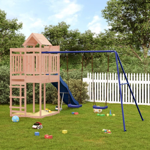  Outdoor Playset Natural wood, blue Solid douglas wood, Polypropylene A949-3156887