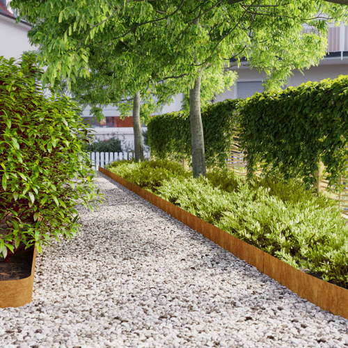 Lawn Edgings 50 pcs 5.9"x40.6" Flexible Corten steel A949-821893