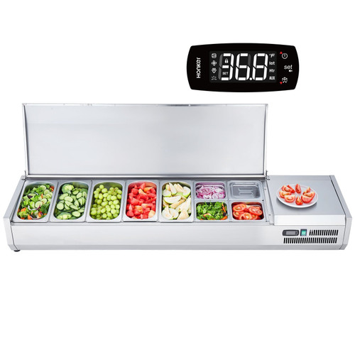 Refrigerated Condiment Prep Station, 160 W Countertop Refrigerated Condiment Station, with 5 1/3 Pa E415-BXGZLZDWT71YA9AG7V1