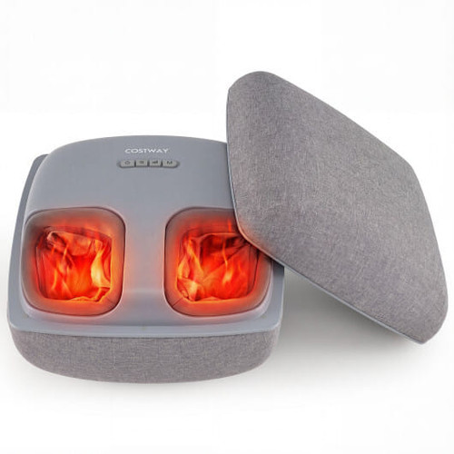 Shiatsu Foot Massager with 3-Level Deep Kneading and Air Compression-Gray - Color: Gray D681-JS10042US-GR