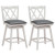 Costway 2 Pieces 24 Inch Swivel Counter Height Barstool Set with Rubber Wood Legs-White - Color: Wh D681-Walmart_JV10757WH-24_copy
