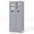 4 Door Freee-Standing Bathroom Cabinet with 2 Drawers and Glass Doors-Gray - Color: Gray D681-JV10643GR