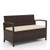 Outdoor PE Wicker Storage Bench 2 Seater with Cushion and 42 Gallon Deck Box-Beige B593-HW74928