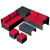 8 Pieces Patio Rattan Storage Table Furniture Set-Red - Color: Red D681-HW72076RE+