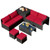 8 Pieces Patio Rattan Storage Table Furniture Set-Red - Color: Red D681-HW72076RE+