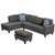 98 Inches Sectional Sofa Couch with Movable Storage Ottoman and Linen Fabric Backs-DG B593-HV10919+