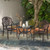 Cast Aluminum Outdoor Side Table with Storage Shelf for Garden Porch Balcony-Rustic Brown - Color:  D681-NP11476WN