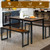 3 Pieces Kitchen Dining Table Set with 2 Benches for Limited Space -Coffee B593-HW67617