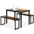 3 Pieces Kitchen Dining Table Set with 2 Benches for Limited Space -Coffee B593-HW67617