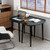 Extendable Oval Dining Table Set with 2 Half-Round Tables for 4-6 People-Black - Color: Black D681-HV10956DK-22