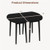 Extendable Oval Dining Table Set with 2 Half-Round Tables for 4-6 People-Black - Color: Black D681-HV10956DK-22