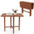 Foldable Dining Table for 2-4 People with Rubber Wood Legs for Small Space-Walnut - Color: Walnut D681-KC58821WN