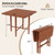 Foldable Dining Table for 2-4 People with Rubber Wood Legs for Small Space-Walnut - Color: Walnut D681-KC58821WN