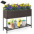 Raised Wicker Garden Bed with Storage Shelf and Removable Liner-Black B593-HW72720color