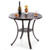 Patio Cast Aluminum Table 31 Inch Diameter Round Table with Umbrella Hole-Copper - Color: Copper D681-NP11473WN