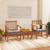 3 Pieces Patio Wood Furniture Set with soft Cushions for Porch-Gray B593-HW72094
