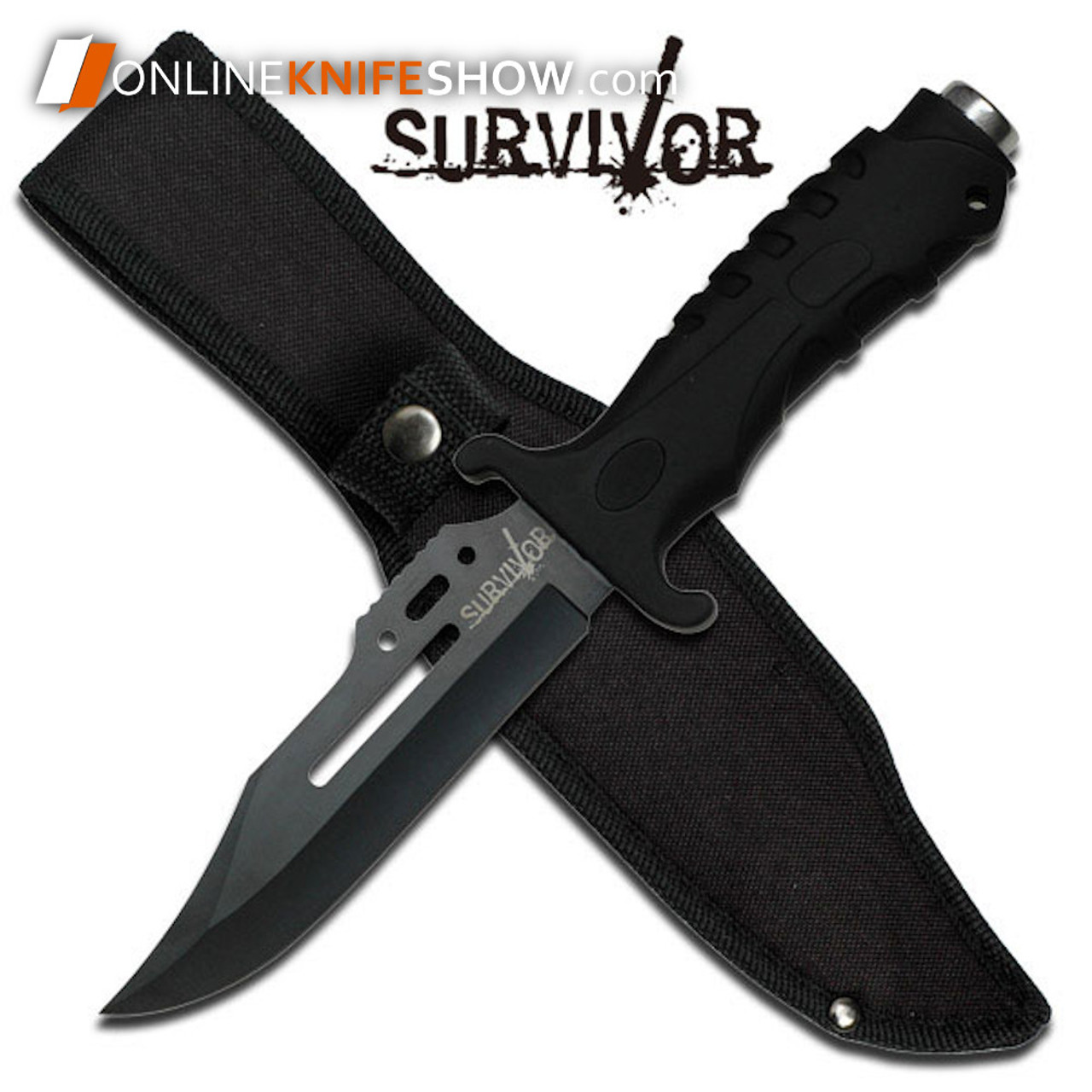 Tactical Bowie Survival hunting Black Knife Military