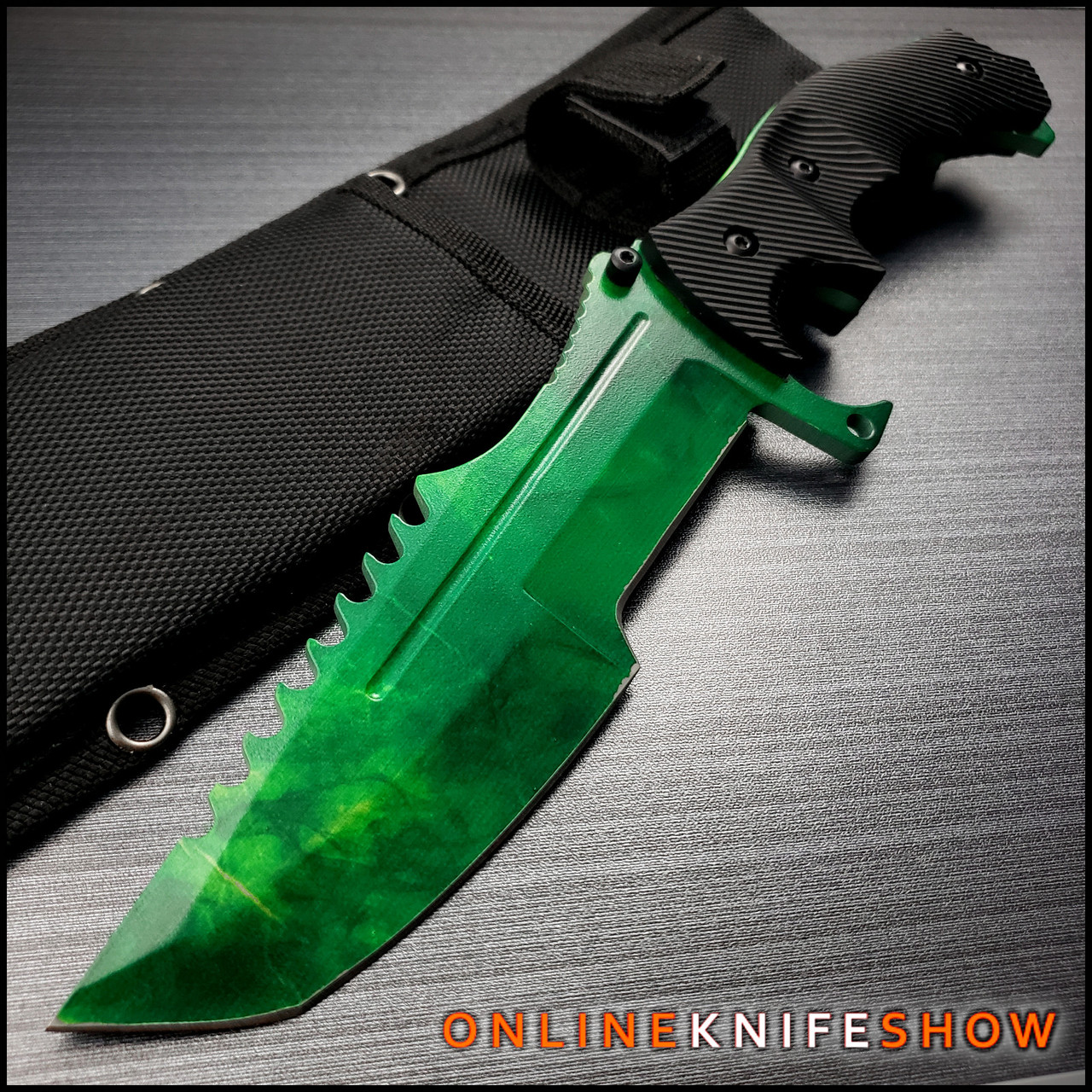 11 CSGO Tactical Hunting Tracker FIXED Blade Survival Bowie Knife RAINBOW  FADE