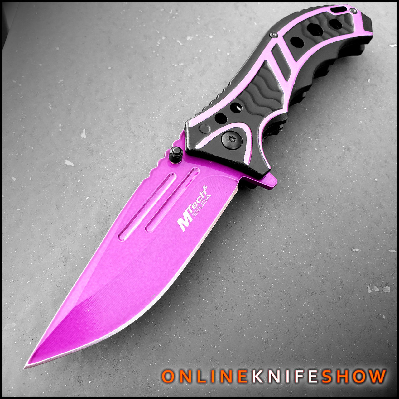 Purple Spring Assisted Opening Pocket Knife | Mtech Knives