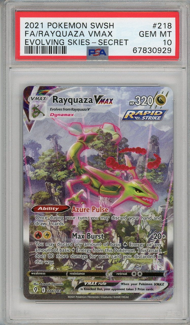 Rayquaza Vmax Secret (#218) - Evolving Skies - PSA 10 - Forge and