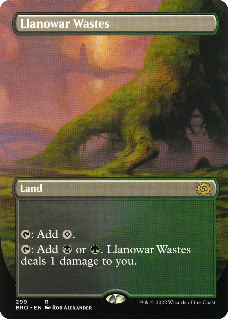 ラノワールの荒原/Llanowar Wastes AP 英 foil Llanowar Wastes (Borderless)(Foil) [BRO-0299F] - Forge and Fire Gaming