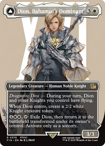 Dion, Bahamut's Dominant // Bahamut, Warden of Light  (enchantment) (Borderless) [FIN-0376]
