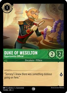 Duke of Weselton - Opportunistic Official (73/204) Cold Foil - Disney Lorcana card