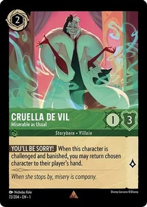 Cruella de Vil - Miserable as Usual (72/204) Cold Foil - Disney Lorcana card