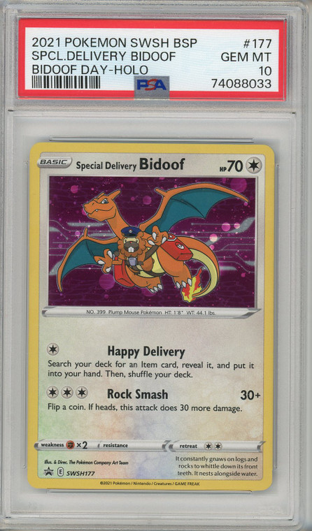 Special Delivery Bidoof Holo (SWSH117) - PSA GEM MT 10 (2/2)