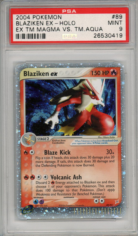 Blaziken EX Holo (#89) - Team Magma vs. Team Aqua - PSA 9