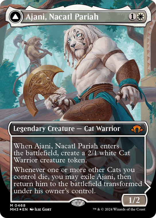 Ajani, Nacatl Pariah // Ajani, Nacatl Avenger  (Borderless)(Foil) [MH3-0468F]