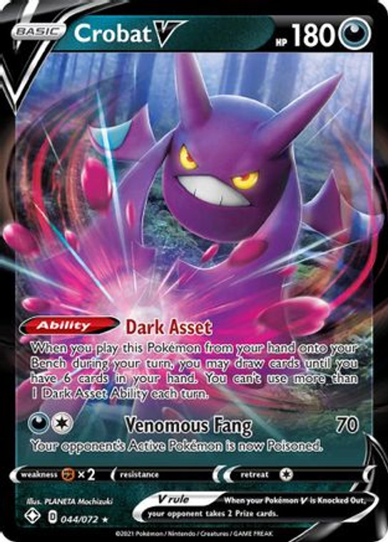 Crobat V 44/72 - Shining Fates Holofoil Crobat V 44/72 - Shining Fates Holofoil