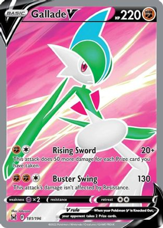 Gallade V (Full Art) 181/196 - SWSH11 Lost Origin Holofoil